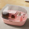 piuytrew Rosa, Syrischer Hamsterkäfig, Zwerghamsterkäfig,Kleintierhauskäfig Transparent | Maße des Haustierheims: 13,98 X 10,83 X 7,87 Zoll, Inklusive Trainingsrad