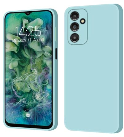 LBH Handyhülle SoftGrip für Samsung Galaxy A14 / A14 5G Slim Case Hülle Schutzhülle Cover Bumper Kratzfest Ultra Dünn Mikrofaser Inlay Hellblau