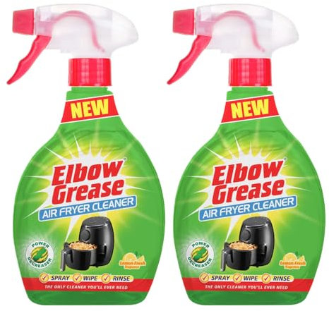 Elbow Grease Air Fryer Cleaner Lemon Fresh Fragrance 500ml x 2, Power Degreaser Roaster Oven Cooker Cleaner Detergent Spray with Welari Thank You Card | (2pack) (1000ml)
