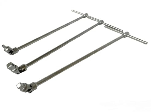 topolenashop Set 3 Chiavi a T Snodabili 1/2 1/4 3/8 | Chiavi a T Lunghe 43cm in Acciaio | Manico Scorrevole Attacco Quadro per Officina, Garage, Fai da Te