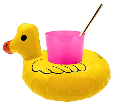 Oblique Unique® 5X Aufblasbarer Getränkehalter Trinkhalter Ente Cup Holder Mini Pool Spielzeug für Pool Party