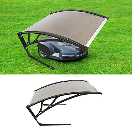 OHMG Garage für Mähroboter, Garagendach für Rasenmäher, Roboter, Schutz für Rasenmäher, Schutz für Roboter, Sonnenschutz, Regen, UV-Schutz, 100 x 78 x 50 cm (100 x 78 x 50 cm (braun))