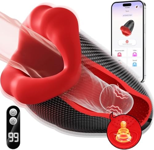 Tagnaff Neu Masturbieren für Männer Vibratorensets Masturbator, 9x9 Klopfen-Lecken-Vibration Sex Spielzeug für die Männer Taschenmuschi Penis Vibrator Eichel Sexspielzeug Solo Masturbatoren mit App