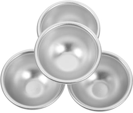 SEWACC 4 Stück Formen für Badebomben Seifenformen Cupcake-Pfannen Halbkugelpfanne Formen herstellen Pudding-Backform Badebomben-Former Halbrunder Kuchen kuchenform Kugelformen Silver