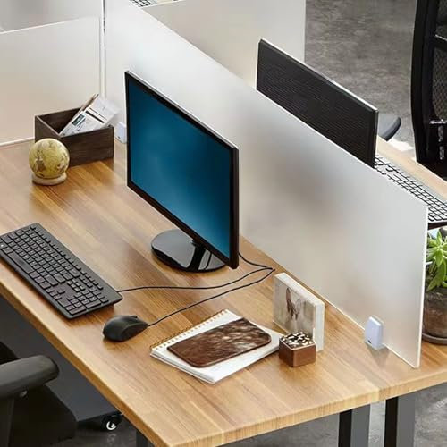 Acoustic Desk Panel Divider for Office Workstations Clamp On Privacy Partition with Acrylic Screen