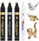 JDcition Metallic Marker Pens 4Pack, 3 Colors Permanent Markers Mirror Effect & 1 Clean Pen, 2-5mm Large Application Area, High Gloss, Waterproof, Chrome Paint Marker for Crafts, DIY, Painting