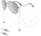 EegantCho Modische Brillenkette der Frauen, Sonnenbrille Anti Verlust, Lesebrille Rahmen, vergoldeter Farbschutz, exquisite Geschenkbox Verpackung (Blauer Planet)
