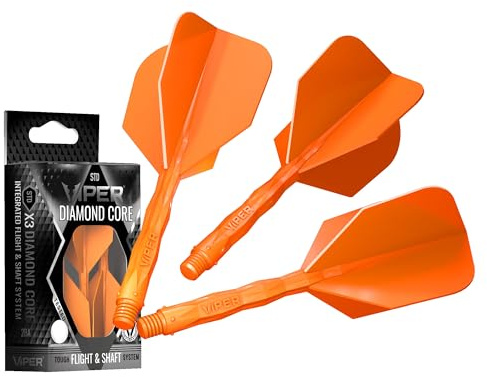 Viper Diamond Core Integrated Dart Flight & Shaft System - Precision Darting Accessory with Tough Polymers for Enhanced Performance, 3er Set