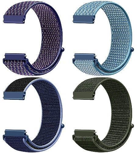 Runostrich Quick Release Nylon Watch Strap 18mm 19mm 20mm 22mm 24mm, Nylon Sport Loop Bands Replacement Strap Women Men, 4pcs