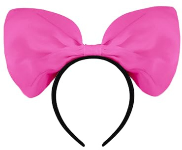 Big Bow Headbands for Women Girls Bowknot Christmas Hair Accessories for Thick Fine Hair Bow Hairband Bowknot Headband for Party Prom Costume Rose Red Giant Headwear for Birthday Girls Women