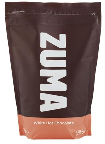 Zuma White Hot Chocolate Powder Pouch - 1kg | Commercial catering grade mix dissolves quickly for smooth, rich beverages; ideal for busy coffee shops and cafes.