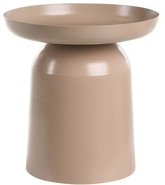 Metal Accent Side Table Round End Table Taupe Torrens