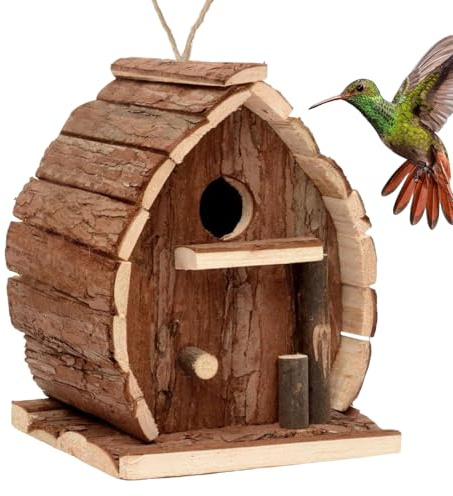 Vogelhäuser | Vogelhäuser für den Außenbereich | rustikales Holzhaus dekorativ für Garten, Balkon, Terrasse, Fenster