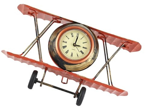VALICLUD Flugzeug Uhr Tisch Modell Abstrakte Skulptur Statue Hause Schreibtisch Badezimmer Dekoration Retro Pastoral Stil Uhr