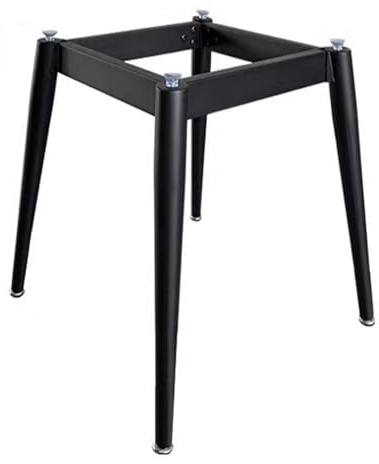 Pieds de Meuble, Pieds de table à manger industriels en métal robuste avec coupelles de fixation, base de table moderne pour meubles en marbre/verre, pieds de bureau Kihen (65 cm x 65 cm x 72 cm, noir