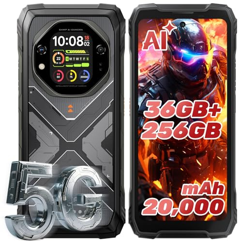 OSCAL TANK 1 Rugged Smartphone 5G, 20000mAh 55W, 36GB+256GB, 64MP+50MP+20MP Night Vision, 6.78 FHD+ 120Hz & 2.01 Display Sec., Android 15 Telefono Indistruttibile 2025, IP68/IP69K/NFC/OTG 1PCS