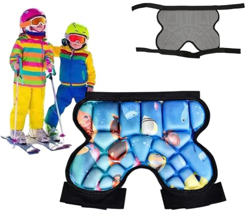 Kids Butt Pads for Skating, Children Hip Protection Padding Short for Boys And Girls, Kids Padded Shorts, Guard Pad for Skiing Skating, Protective Gear for Snowboard, Skate, Ski, Cycling (Blue)