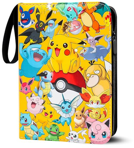 Sammelalbum für Pokemon Karten, 50 Seiten 400 Karten Kapazität Sammelkarten Album Sammelmappe Karten Ordner Heft, Tragbar Wasserdicht PU-Material Sammelkartenalben, Geschenk für Kinder (PK400)