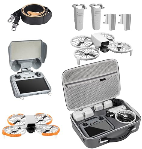 DJI Flip Zubehör Set Kompatibel mit RC 2 Controller: Tragetasche, Höherstellfüße, RC2-Fernbedienungsblende, RC2-Fernbedienungshalterung (schwarz), Spezifische Kollisionsschutzpropeller