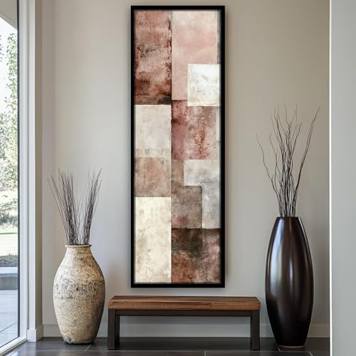 XBTYKPB Geometrische Malerei, lange Poster, großformatige vertikale Leinwandbilder, schmale, hohe, dünne Bilder für die Esszimmerdekoration (45 x 135 cm/Innenrahmen)