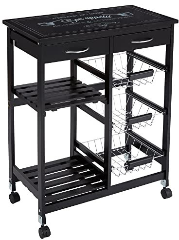 Atmosphera Desserte de Cuisine Gustaf - H. 61 cm - Noir