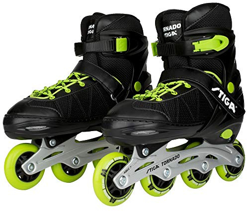 Stiga Tornado Inlines - Größenverstellbare Inlineskates für Kinder – Anfänger Skates mit robuster Schale und Hochleistungsrädern, Komfortables Innenfutter, ideal für wachsende Füße