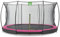 EXIT Toys Silhouette Bodentrampolin - ø427cm - Großes Rundes Inground Gartentrampolin Outdoor für Kinder - Mit Sicherheitsnetz und Fußschutzsystem - Sicherer Einstieg - Gute Sprungkraft - Rosa
