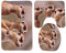 RedBeans Badematte, Tier, Die drei braunen Erdmännchen, Badezimmerteppich, rutschfest, 3-teiliges Set