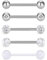 FECTAS 5pcs Langue Mamelon Anneau Barbell Set 14 Gauge 316L en Acier Inoxydable Chirurgical 14mm Barre Piercing Bijoux