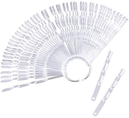 50 Stück Nagel Präsentation Farbfelder, Falsche Nagel-kunst Sticks, Nagellack Farbe Karte Platten Transparent Nagelspitzen für Praxis