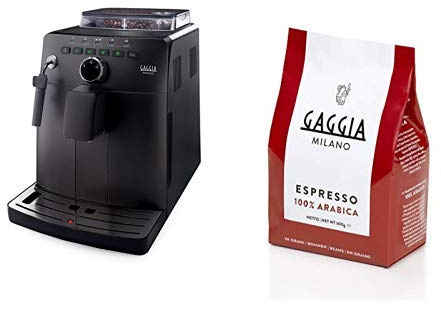 Gaggia HD8749/01 Naviglio, Macchina per Espresso Superautomatica, 1850 W, Nero + Miscela Espresso 100% Arabica in Grani, 500 gr