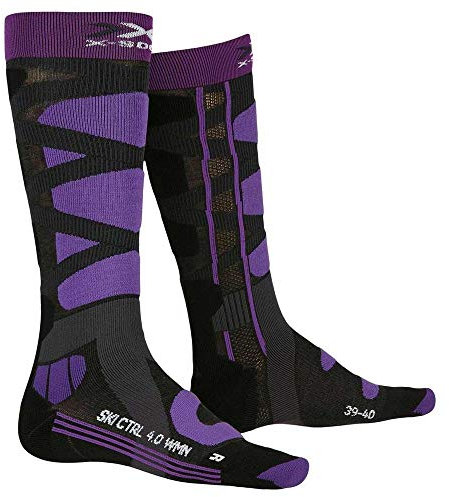 X-Socks X-Bionic X-Bionic Damen Control 4.0 Socken, Charcoal Melange/Purple, 42 EU X-Bionic X-Bionic Damen Control 4.0 Socken, Charcoal Melange/Purple, 42 EU