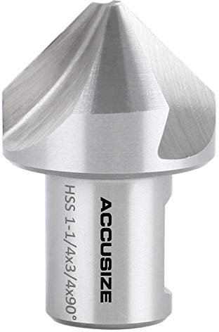 Accusize Industrial Tools 3,8 cm HSS Kegelsenker für Rota-Cutter, 3/4 Zoll Weldon-Schaft für magnetische Bohrmaschine, 90 Grad, Ce00-0114