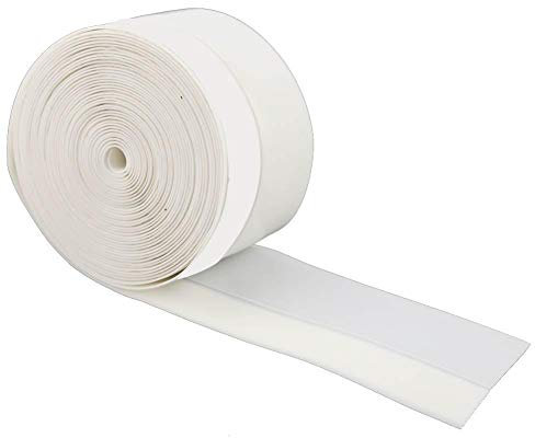 Coupe-froid en silicone, bande de balayage, coupe-vent, anti-collision, anti-insectes, bande d'étanchéité anti-poussière d'isolation phonique (55M 45mm)(blanc)