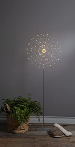 LED Weihnachtsdeko Firework von Star Trading, Stehlampe Weihnachten in Silber, Feuerwerk warmweiß, mit Kabel, Höhe: 130 cm