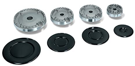 RYELDOM Kit Composto da 4 Bruciatori + 4 Piattino Compatibili con Varie Marchi e Modelli