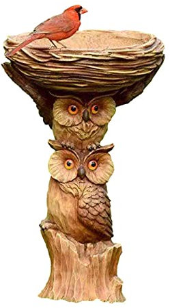 monshop Vogeltränke Frostsicher Stehend Modern Garten, Vogelschale Vogel Badewanne, Vogeltränke Winterfest Stein Polyresin Trinkschale Für Garten Rasen Hofdekoration