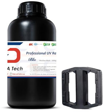 Siraya Tech Blu 3D-Druckerharz Robustes Harz 3D-Druck Mit Hoher Zähigkeit Auflösung Starkes und Präzises Harz 3D-Drucker 405 nm UV-Härtendes LCD DLP 3D-Drucker (Obsidian Schwarz, 1kg)