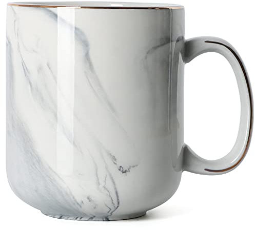 SHOWFULL Marble Coffee Mug, 20 OZ Large Coffee Mug, Smooth Ceramic 600ML Tea Cup for Office and Home, Big Capacity with Handle, Gray