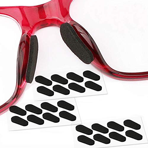 Weiche Schaumstoff Nasenpads Selbstklebende Anti-Rutsch Brille Nasenpads, Dünne Nasenpads für Brillen Sonnenbrillen Brillen,12Paare,1.5MM Schwarz