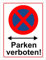 Cartel de Señal Prohibido Aparcar, Prohibición de Aparcamiento (3 mm, Aluminio, 20 x 30)