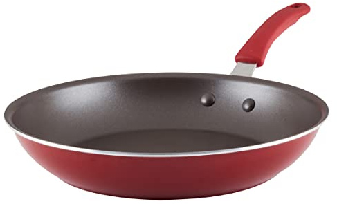 Rachael Ray Cook + Create Nonstick Frying Pan/Skillet, 12.5 Inch, Red