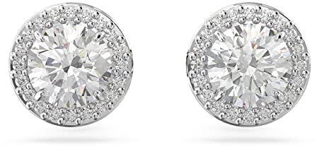 Swarovski Una Ohrstecker, Rhodinierte Ohrringe mit Strahlenden Swarovski Kristallen