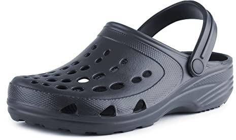 Ladeheid Damen und Herren leichte Eva Clogs mit Fersenriemen Gartenclogs Gartenschuhe Freetime (Dunkelblau, 36/37 EU)