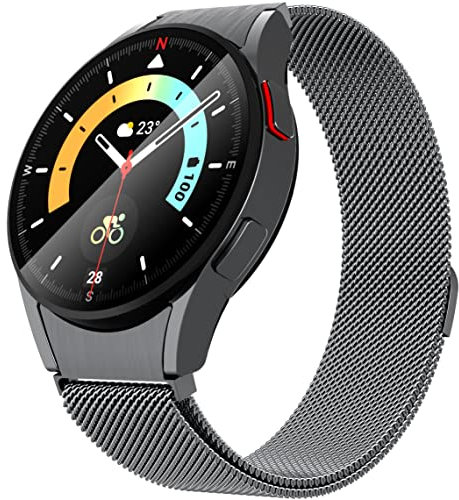 GGOOIG Cinturino per Samsung Galaxy Watch 6/5/4 40mm 44mm/Galaxy Watch 5 Pro 45mm/Galaxy Watch 4 Classic 42mm 46mm, 304 Acciaio Inossidabile Maglia Magnete Braccialetto per Samsung Galaxy Watch