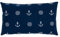 Seaside No.64 - Maritimes Kissen mit Ankern und Wellen für Couch, Bett, Boot, Terrasse - blau mit weißen Symbolen - in der Größe 30cm x 50cm - mit Reißverschluss - waschbar bei 30°