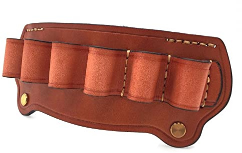 Shotgun Shell Holder, 6 Round 12G Leder Magazinholster für Jagdmunition, Patronenhalter zur Verdecktes Tragen für Schrotflinten