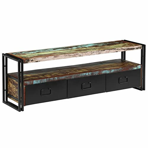 RONGQI TV-Schrank, Fernsehschrank, Tv-möbel & Phonomöbel, Fernsehtisch, Tv Board, Fernsehkommode, Schrank Schlafzimmer, Altholz Massiv 120 x 30 x 40 cm