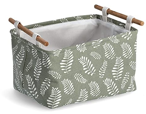 Zeller Leaves Aufbewahrungsbox, Baumwolle/Polyester, 35x27x20,5cm