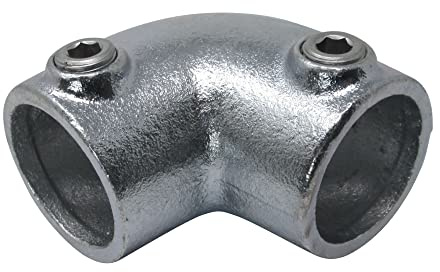 SOTOOLS Temperguss 90° Bogen 2-fach verstellbar, für 33,7 mm Rohr | Zum Verbinden und Befestigen von Rohren, Verstellbereich 0°–11°.